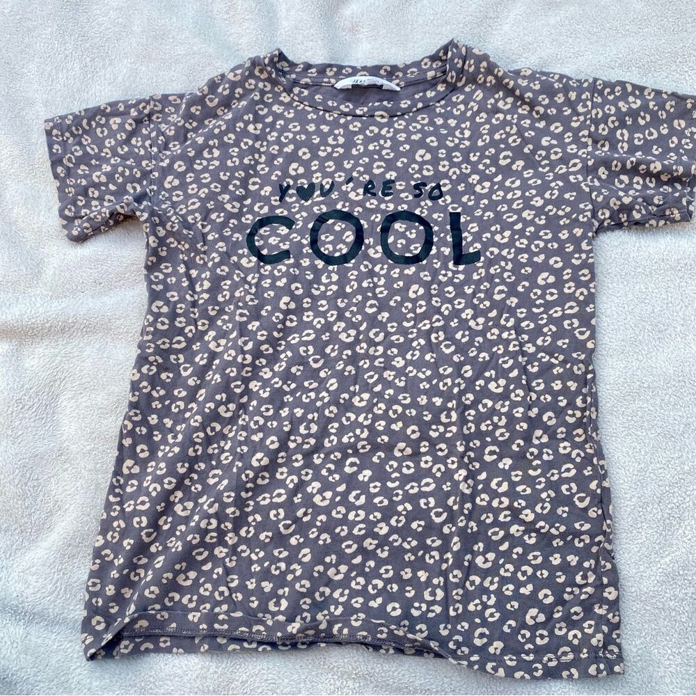 H&M Leopard / Cheetah Tshirt girls size 8 used excellent condition
